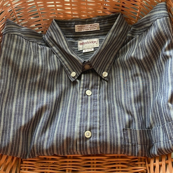 Windridge Mervyns Men Dress Shirt Long Sleeve Sz 18-34/35 Single Needle Tailor - Picture 5 of 5